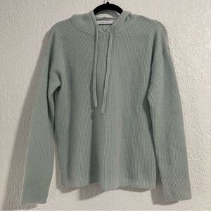Harper Lane Pale Blue 100% Cashmere Hooded Sweater‎ Size S